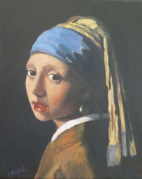 La jeune fille au turban bleu peinte par Vermeer probablement dans son atelier. Arrêt dans le temps. Universel, ce regard
